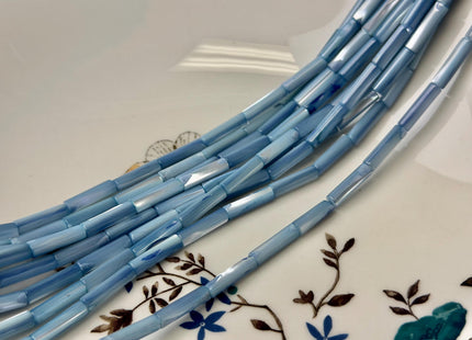 4x13 mm Tube Shape Natural Mother of Pearl Gemstone Beads Multi Yellow Pink Green Purple Blue Mother of Pearl MOP 15.5 Inches Strand #4767