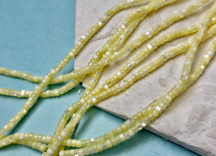 4 mm Smooth Rondelle Heishi Natural Mother of Pearl Gemstone Beads Pink Green Blue Purple Yellow MOP Beads 15.5 Inches Strand #4769