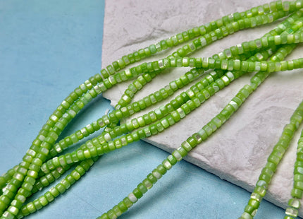 4 mm Smooth Rondelle Heishi Natural Mother of Pearl Gemstone Beads Pink Green Blue Purple Yellow MOP Beads 15.5 Inches Strand #4769