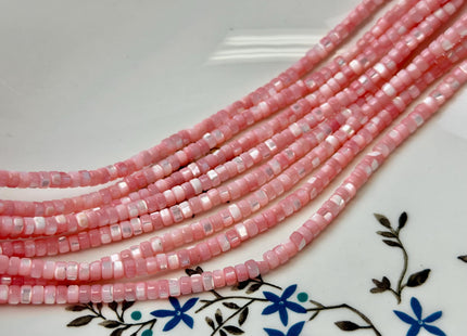 4 mm Smooth Rondelle Heishi Natural Mother of Pearl Gemstone Beads Pink Green Blue Purple Yellow MOP Beads 15.5 Inches Strand #4769