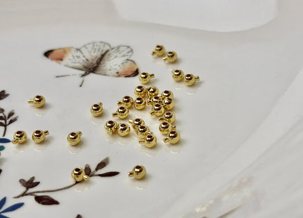 5 Pieces 3 mm 14K Gold Silver/Gold Filled Brass Crimp Beads for DIY Jewelry #10383