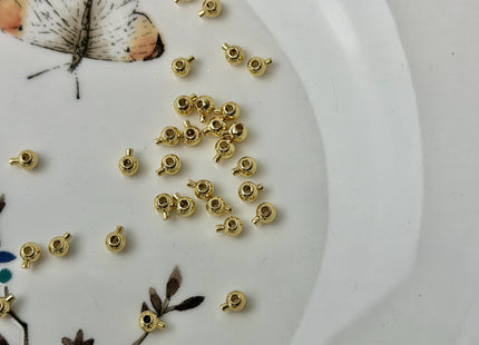 5 Pieces 3 mm 14K Gold Silver/Gold Filled Brass Crimp Beads for DIY Jewelry #10383