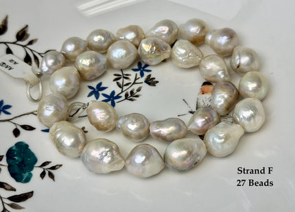 One-Of-A-Kind 11-21 mm AA Large Baroque Pearl Beads High Luster Natural Pink and White Baroque Edison Pearls #P3411