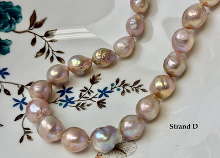 One-Of-A-Kind 11-21 mm AA Large Baroque Pearl Beads High Luster Natural Pink and White Baroque Edison Pearls #P3411