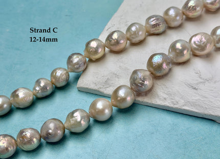 One-Of-A-Kind 11-21 mm AA Large Baroque Pearl Beads High Luster Natural Pink and White Baroque Edison Pearls #P3411