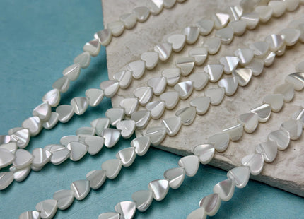 6mm 8mm 10mm 12mm Heart Shape Natural Mother of Pearl Gemstone Beads MOP White Loose Beads 15.5 Inches Strand #4768