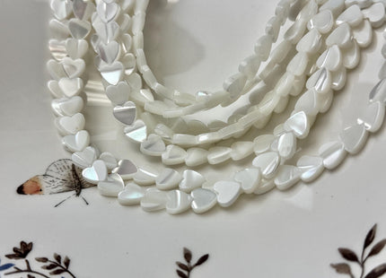 6mm 8mm 10mm 12mm Heart Shape Natural Mother of Pearl Gemstone Beads MOP White Loose Beads 15.5 Inches Strand #4768