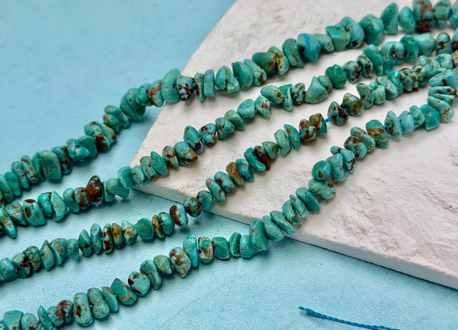 5-10 mm Turquoise Gemstone Beads Irregular Chips Turquoise Beads 16 Inches #4788