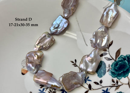 One-Of-A-Kind AAA Very Rare Natural Mauve Pink Seaweed Freshwater Coin Pearl High Luster Jumbo Thick Rectangle Coin Pearls #P3362