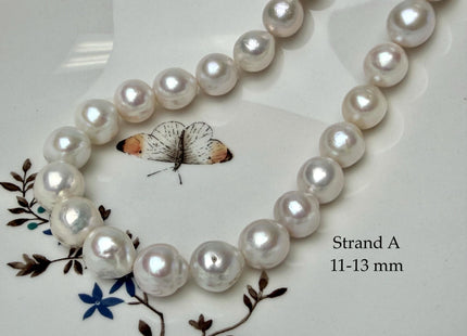 One-Of-A-Kind 10-13 mm Natural White AA Large Size Edison Baroque Freshwater Pearl Beads #P3353