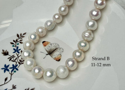 One-Of-A-Kind 10-13 mm Natural White AA Large Size Edison Baroque Freshwater Pearl Beads #P3353