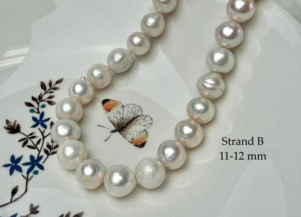 One-Of-A-Kind 10-13 mm Natural White AA Large Size Edison Baroque Freshwater Pearl Beads #P3353