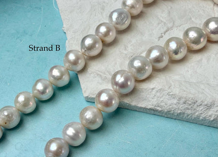 One-Of-A-Kind 10-13 mm Natural White AA Large Size Edison Baroque Freshwater Pearl Beads #P3353