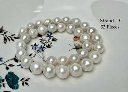 One-Of-A-Kind 10-13 mm Natural White AA Large Size Edison Baroque Freshwater Pearl Beads #P3353