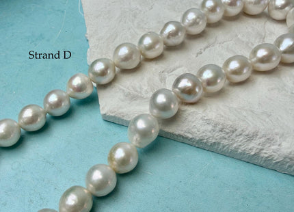 One-Of-A-Kind 10-13 mm Natural White AA Large Size Edison Baroque Freshwater Pearl Beads #P3353