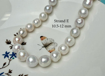 One-Of-A-Kind 10-13 mm Natural White AA Large Size Edison Baroque Freshwater Pearl Beads #P3353