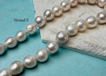 One-Of-A-Kind 10-13 mm Natural White AA Large Size Edison Baroque Freshwater Pearl Beads #P3353
