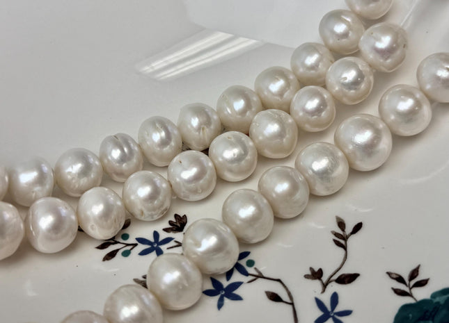13-17 mm Natural White Freshwater Baroque Edison Pearl Beads Large 2.2mm Hole Jumbo Pearl Beads #P3323