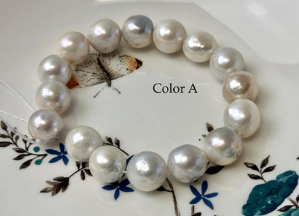 12-13 mm AAAA Half Strand Natural White Baroque Edison Pearl High Luster Pearl 8 Inches Strand 16 Beads #P3436