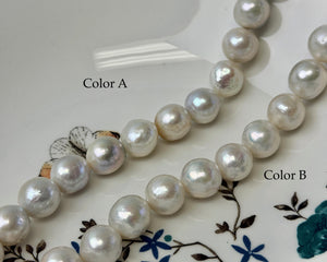 12-13 mm AAAA Half Strand Natural White Baroque Edison Pearl High Luster Pearl 8 Inches Strand 16 Beads #P3436