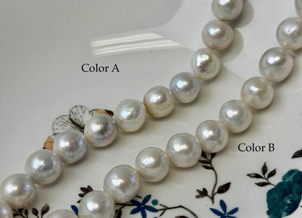 12-13 mm AAAA Half Strand Natural White Baroque Edison Pearl High Luster Pearl 8 Inches Strand 16 Beads #P3436