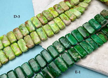 10x20 mm Double Drilled Impression Jasper Rectangle Shape Sea Sediment Jasper Beads Rainbow Pink Green Turquoise Blue Purple Color #4533