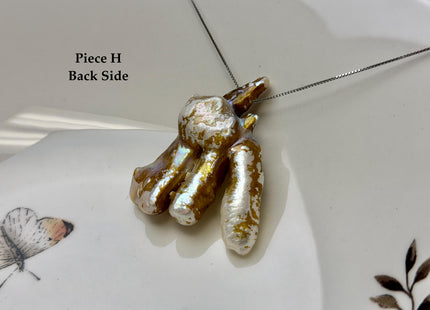 One-Of-A-Kind AAA Rare Natural White Pink Seaweed Chicken Feet Shape Top Drilled Pearl Beads High Luster Jumbo Size Pearl #P3416