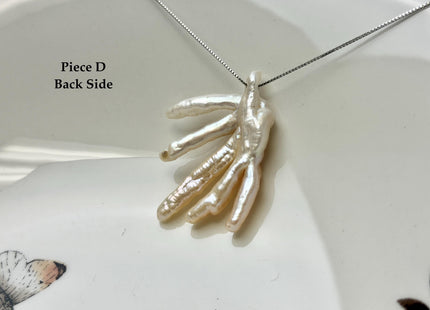 One-Of-A-Kind AAA Rare Natural White Pink Seaweed Chicken Feet Shape Top Drilled Pearl Beads High Luster Jumbo Size Pearl #P3416