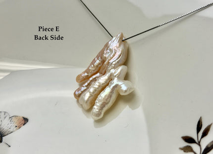 One-Of-A-Kind AAA Rare Natural White Pink Seaweed Chicken Feet Shape Top Drilled Pearl Beads High Luster Jumbo Size Pearl #P3416