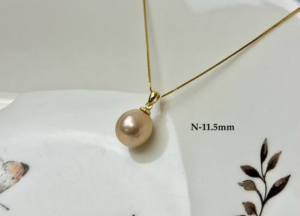 One-Of-A-Kind 11-18 mm Rare Natural Mauve Pink or Peacock Baroque/Edison Pearl With .925 Sterling Silver/Gold Pendant #PD0011