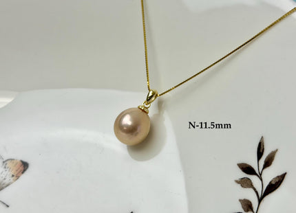 One-Of-A-Kind 11-18 mm Rare Natural Mauve Pink or Peacock Baroque/Edison Pearl With .925 Sterling Silver/Gold Pendant #PD0011