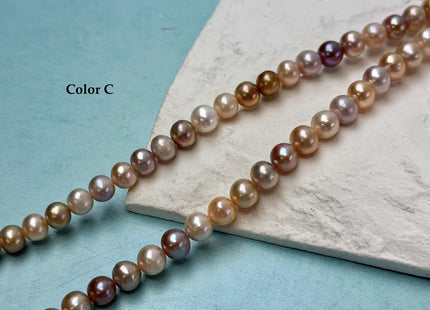 7 mm AA Natural Mauve Pink Seaweed Potato Freshwater Pearls High Luster 57 Beads #P3393