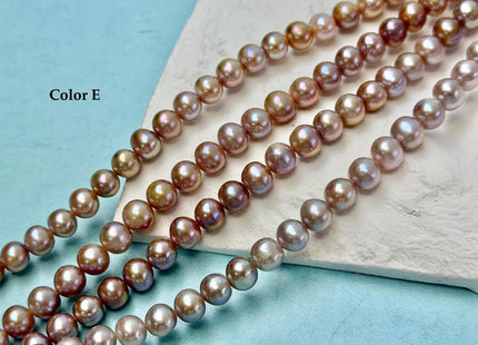 7 mm AA Natural Mauve Pink Seaweed Potato Freshwater Pearls High Luster 57 Beads #P3393