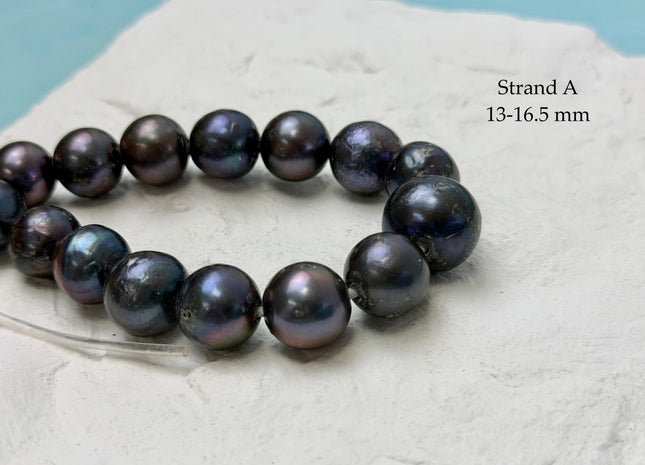 One-Of-A-Kind 11-16 mm Rainbow Peacock Edison Baroque Large Hole Freshwater Pearl Beads 2.2 mm Hole #P3444