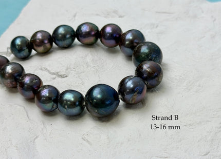 One-Of-A-Kind 11-16 mm Rainbow Peacock Edison Baroque Large Hole Freshwater Pearl Beads 2.2 mm Hole #P3444
