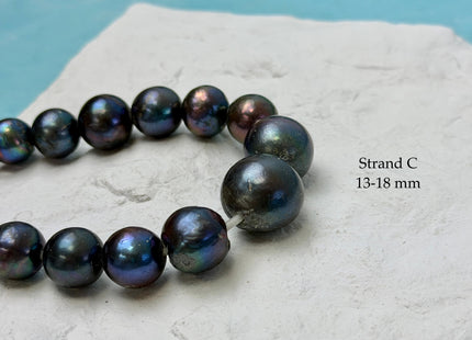One-Of-A-Kind 11-16 mm Rainbow Peacock Edison Baroque Large Hole Freshwater Pearl Beads 2.2 mm Hole #P3444