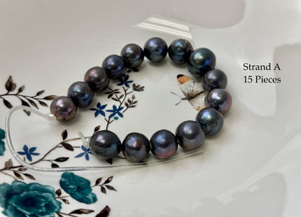 One-Of-A-Kind 11-16 mm Rainbow Peacock Edison Baroque Large Hole Freshwater Pearl Beads 2.2 mm Hole #P3444