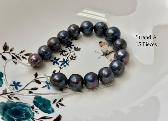 One-Of-A-Kind 11-16 mm Rainbow Peacock Edison Baroque Large Hole Freshwater Pearl Beads 2.2 mm Hole #P3444