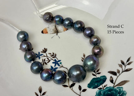 One-Of-A-Kind 11-16 mm Rainbow Peacock Edison Baroque Large Hole Freshwater Pearl Beads 2.2 mm Hole #P3444