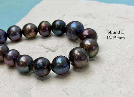 One-Of-A-Kind 11-16 mm Rainbow Peacock Edison Baroque Large Hole Freshwater Pearl Beads 2.2 mm Hole #P3444