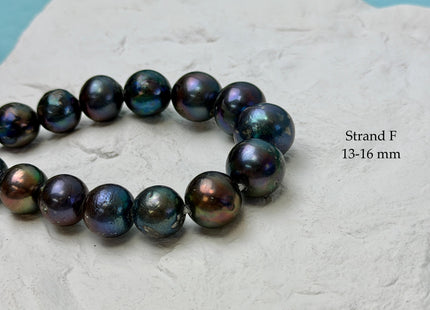 One-Of-A-Kind 11-16 mm Rainbow Peacock Edison Baroque Large Hole Freshwater Pearl Beads 2.2 mm Hole #P3444