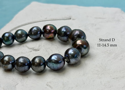 One-Of-A-Kind 11-16 mm Rainbow Peacock Edison Baroque Large Hole Freshwater Pearl Beads 2.2 mm Hole #P3444