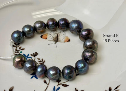One-Of-A-Kind 11-16 mm Rainbow Peacock Edison Baroque Large Hole Freshwater Pearl Beads 2.2 mm Hole #P3444