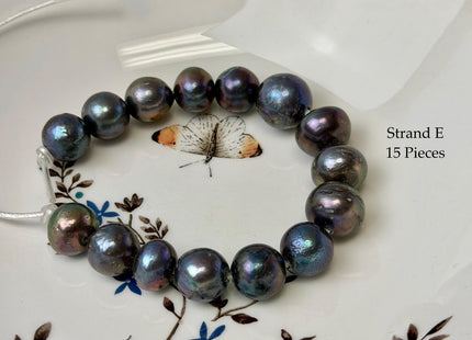 One-Of-A-Kind 11-16 mm Rainbow Peacock Edison Baroque Large Hole Freshwater Pearl Beads 2.2 mm Hole #P3444