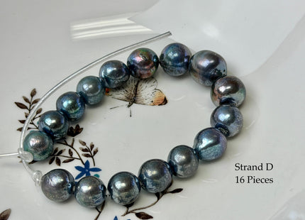 One-Of-A-Kind 11-16 mm Rainbow Peacock Edison Baroque Large Hole Freshwater Pearl Beads 2.2 mm Hole #P3444
