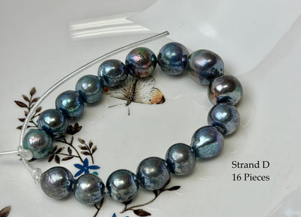 One-Of-A-Kind 11-16 mm Rainbow Peacock Edison Baroque Large Hole Freshwater Pearl Beads 2.2 mm Hole #P3444