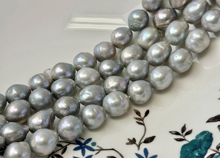 11-12 mm Gray Edison Baroque Pearls High Luster Potato Shape Edison Pearls 28 Beads 15 Inches Strand #P3426
