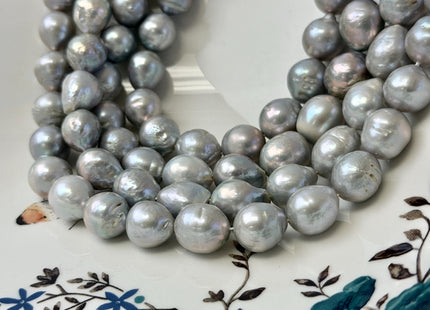 11-12 mm Gray Edison Baroque Pearls High Luster Potato Shape Edison Pearls 28 Beads 15 Inches Strand #P3426