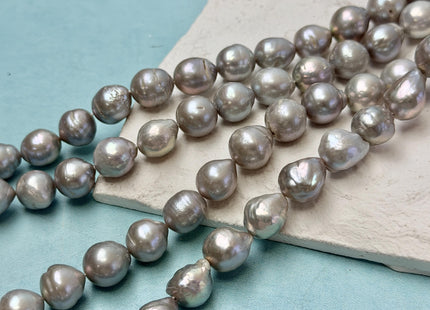 11-12 mm Gray Edison Baroque Pearls High Luster Potato Shape Edison Pearls 28 Beads 15 Inches Strand #P3426