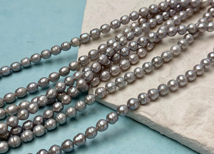 5-6 mm Gray Baby Pink Royal Blue Color Baby Edison Baroque Freshwater Pearls Beads #P3365